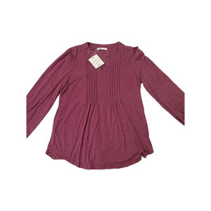 Women's MIHOLL Burgundy Long Sleeve Tee L